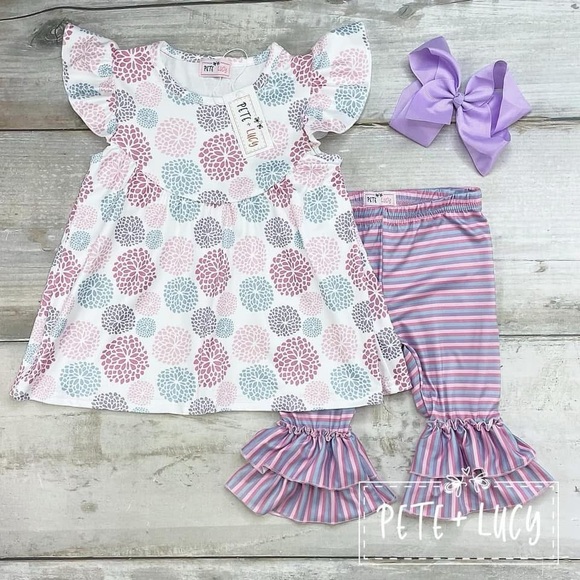 NWT Pete+Lucy Pastel Dahlia Capri Sets - Picture 1 of 3
